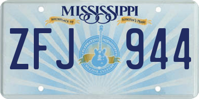 MS license plate ZFJ944