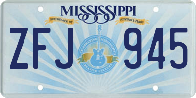 MS license plate ZFJ945