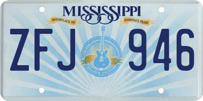 MS license plate ZFJ946