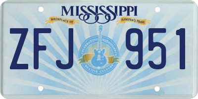 MS license plate ZFJ951