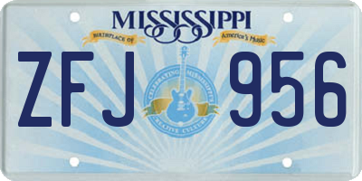 MS license plate ZFJ956