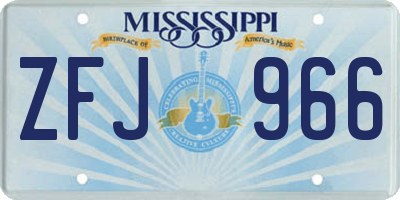 MS license plate ZFJ966