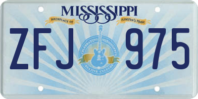 MS license plate ZFJ975