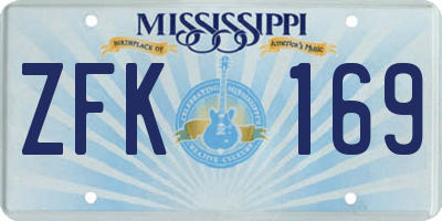 MS license plate ZFK169