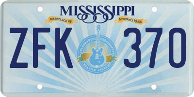 MS license plate ZFK370