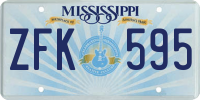MS license plate ZFK595