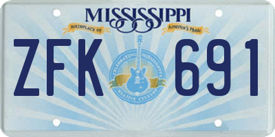 MS license plate ZFK691