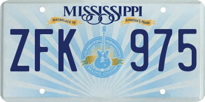 MS license plate ZFK975