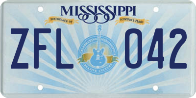 MS license plate ZFL042