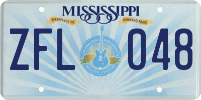 MS license plate ZFL048