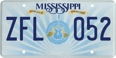 MS license plate ZFL052