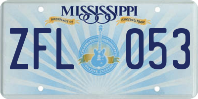 MS license plate ZFL053