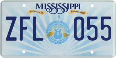 MS license plate ZFL055