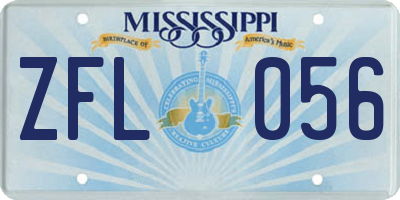 MS license plate ZFL056