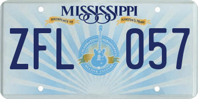 MS license plate ZFL057