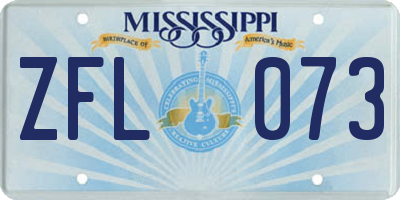 MS license plate ZFL073