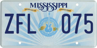 MS license plate ZFL075