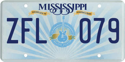 MS license plate ZFL079