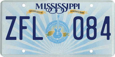 MS license plate ZFL084