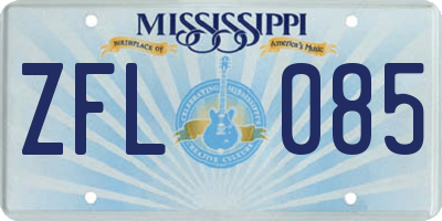 MS license plate ZFL085