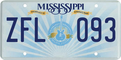 MS license plate ZFL093