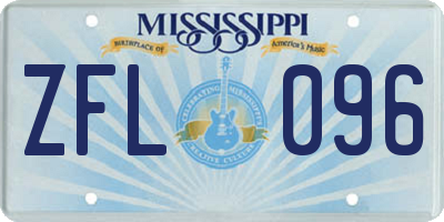 MS license plate ZFL096