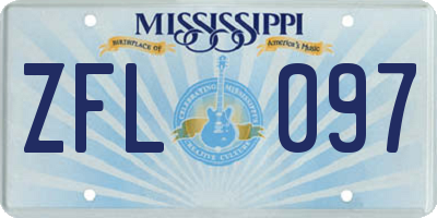 MS license plate ZFL097