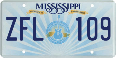 MS license plate ZFL109