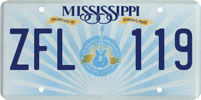 MS license plate ZFL119