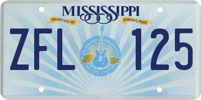MS license plate ZFL125