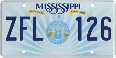 MS license plate ZFL126