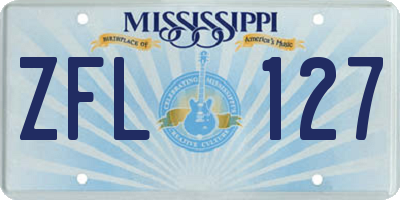MS license plate ZFL127