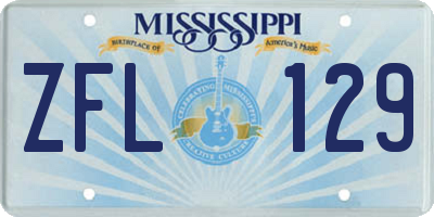 MS license plate ZFL129