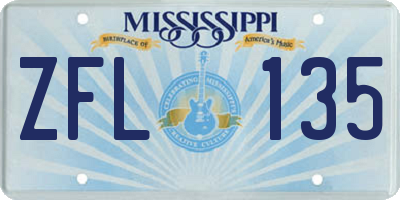 MS license plate ZFL135