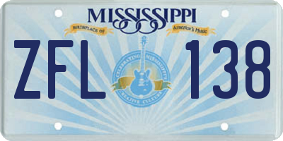 MS license plate ZFL138