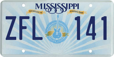 MS license plate ZFL141
