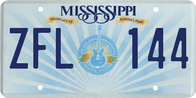 MS license plate ZFL144