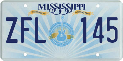 MS license plate ZFL145