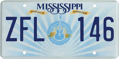 MS license plate ZFL146