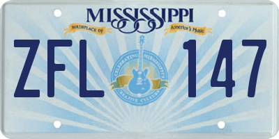 MS license plate ZFL147
