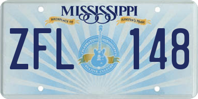 MS license plate ZFL148