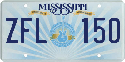 MS license plate ZFL150