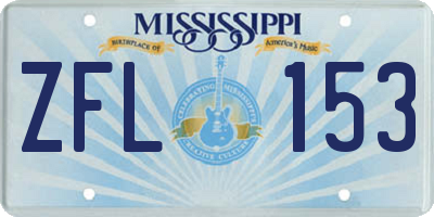 MS license plate ZFL153