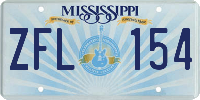 MS license plate ZFL154