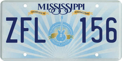 MS license plate ZFL156