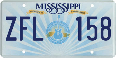 MS license plate ZFL158