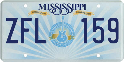MS license plate ZFL159