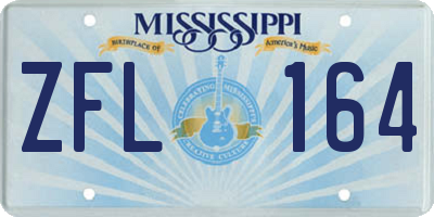 MS license plate ZFL164