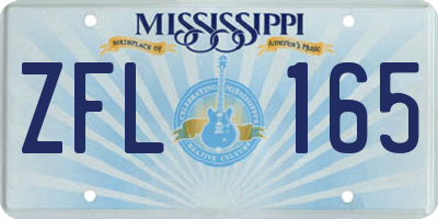 MS license plate ZFL165