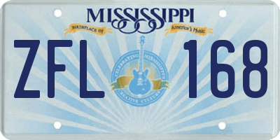 MS license plate ZFL168